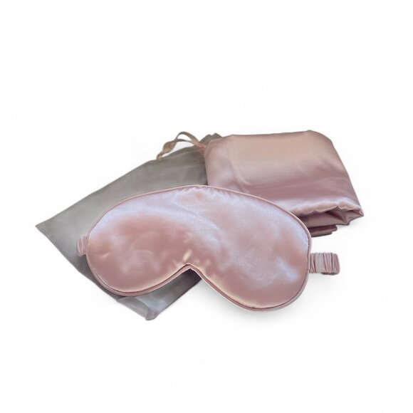 NWT Silky Sleep Mask and Pillow Cover Set - Pink - Picture 1 of 9